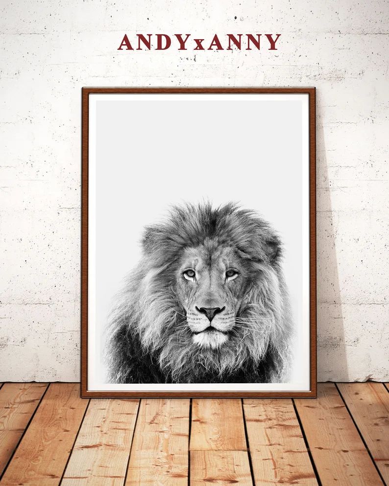Lion Print, Lion Printable, Safari Nursery, Digital Download, Lion Animal Print, Lion Wall Art, B... | Etsy (US)