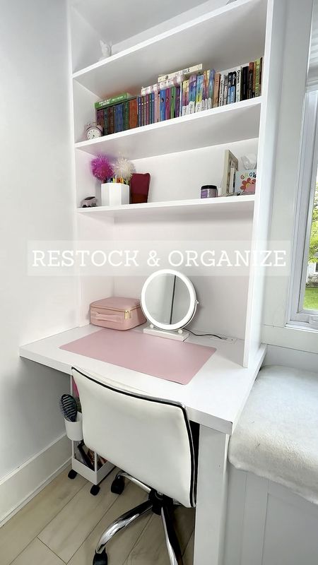 🪞💕 Restock and Organize my teen daughters bathroom and vanity. 

This was not an easy task. My daughter had so much stuff underneath her sink in her bathroom. It took me several hours to organize it. I ultimately organized all of her hair and skin products and left them under her bathroom sink while I made a new vanity for her with a cool LED light up mirror and pull out storage with her makeup. The transformation is HUGE 🙈

ASMR | Restock | Restocked | Organization | Organize My Life |  Organize With Me | Vanity Mirror | Vanity | Before And After | Clean with Me

#LTKFindsUnder100 #LTKHome #LTKVideo