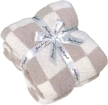 Fuzzy Checkered Blanket Checkerboard Fluffy Throw Blanket Decorative Plaid Blanket - Super Soft W... | Amazon (US)