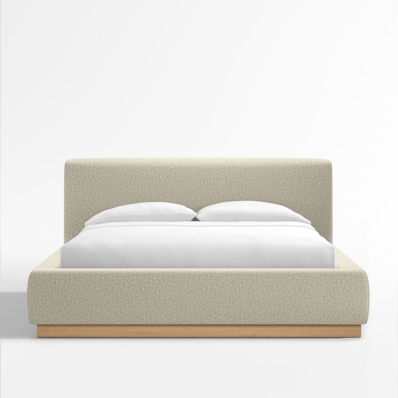 Gather Sand Upholstered Queen Bed | Crate & Barrel | Crate & Barrel