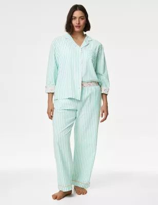 Cool Comfort™ Pure Cotton Striped Pyjama Bottoms | Marks and Spencer AU/NZ