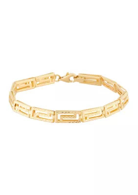 Belk & Co Hollow Greek Key Design Link Bracelet In 14K Yellow Gold | Belk