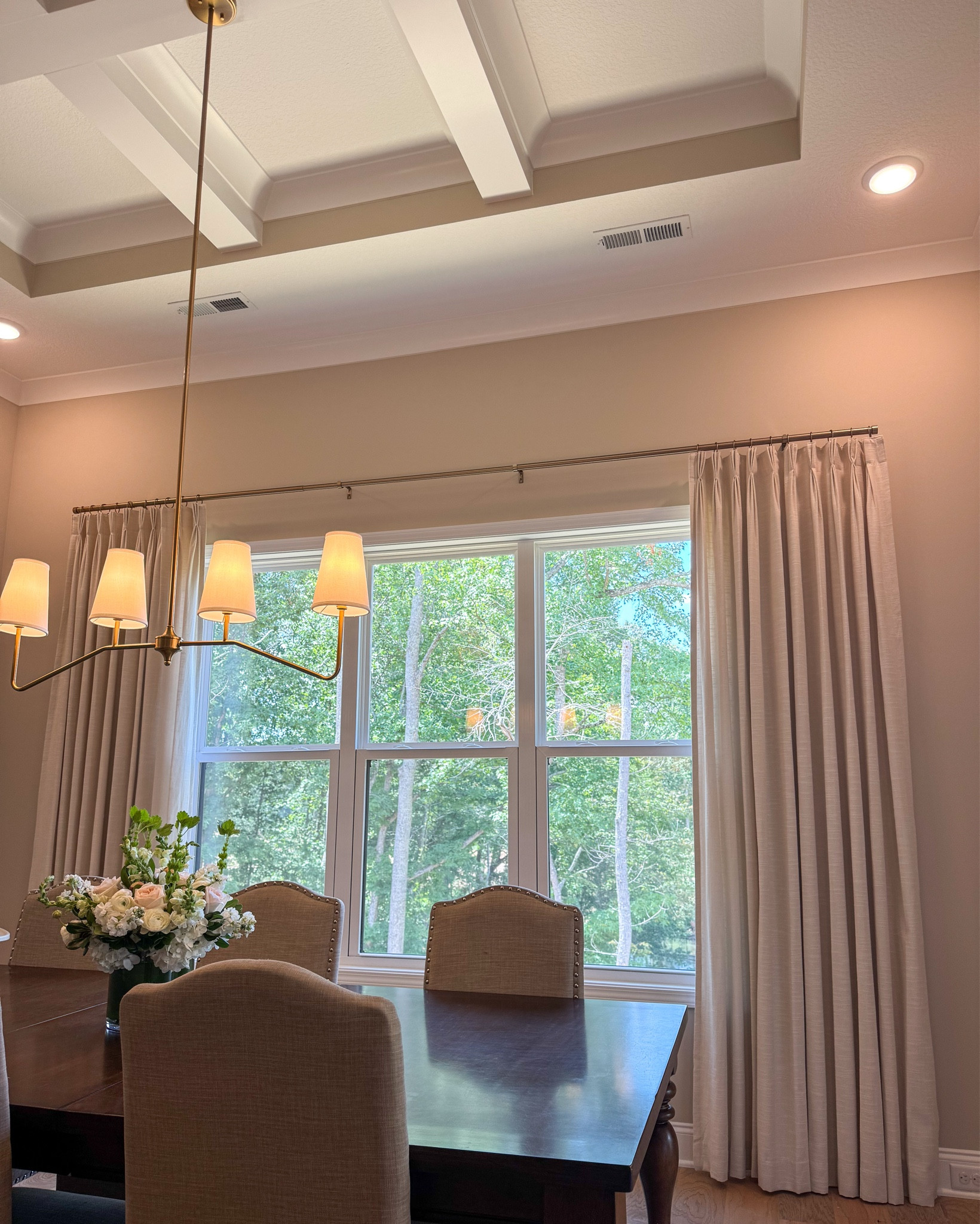 Obsessed with my new custom curtains in our dining room from @twopages. The quality is incredible, and this curtain installation instantly elevated our space. Here’s the details on what I ordered:

Jawara Luxury Linen Cotton Curtain
Ivory beige
Triple French pleat
102” length
50” width
Shading rate 60-70%
Yes memory shape

Use code LTK18 for a discount!

#twopageshome
Custom curtains, drapes, window treatments, new construction, new home, home decor, interior design, modern elegant

Curtain rod and rings are from Amazon and matches delta champagne bronze perfectly!


#LTKHome
