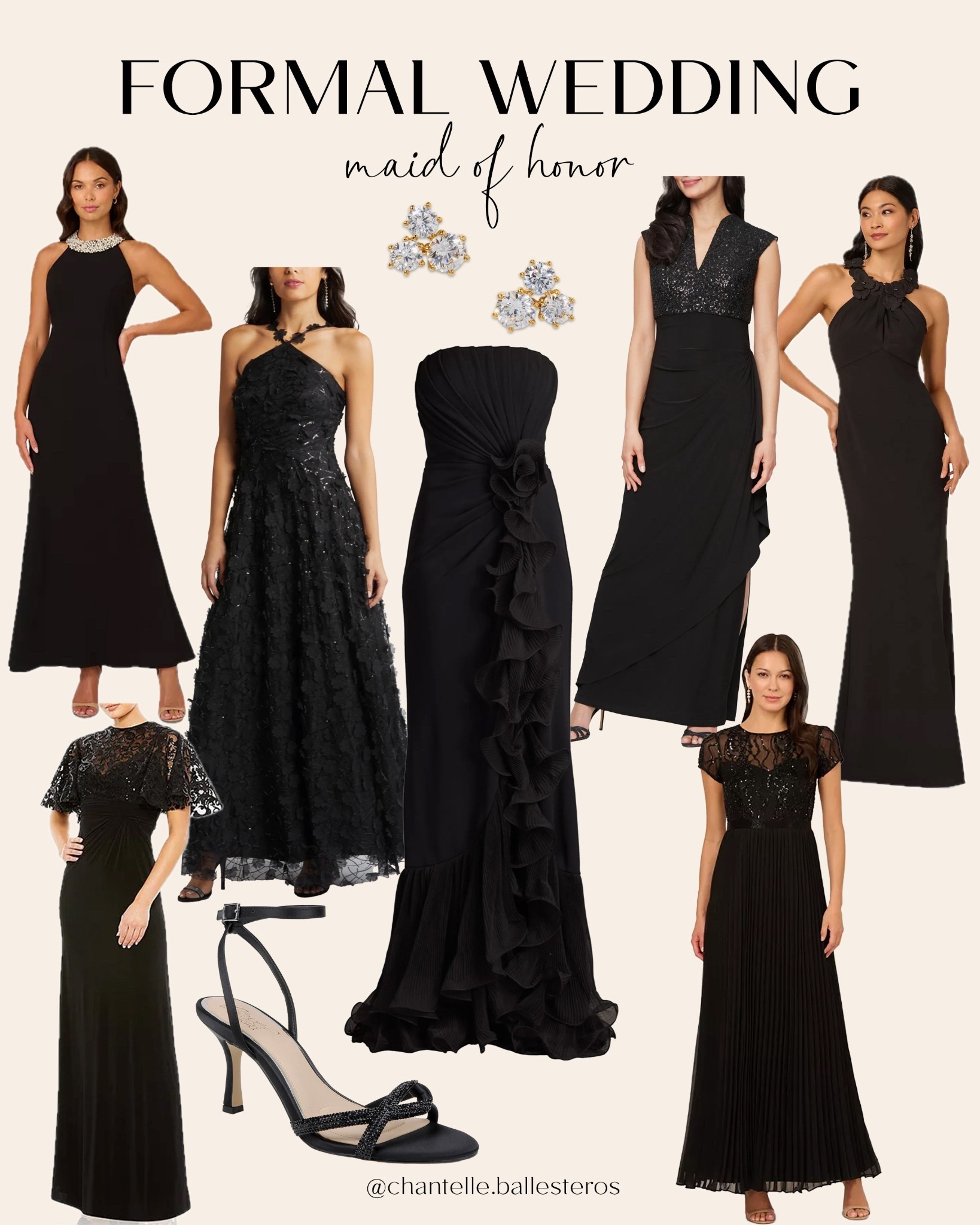 Black tie wedding guest or MOH dress options 🖤✨ 

#LTKWedding #LTKParties