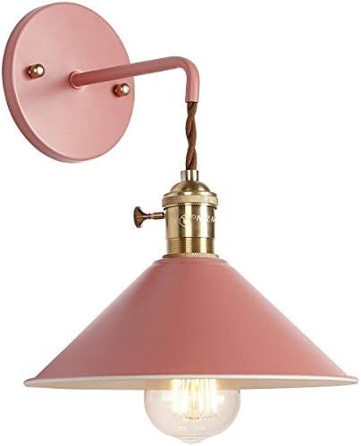 iYoee Wall Sconce Lamps Lighting Fixture with on Off Switch,Rose red Blossom red Macaron Wall lamp E | Amazon (US)