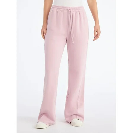 Scoop Women’s Mineral Washed Fleece Flare Leg Sweatpants, Sizes XS-XXL | Walmart (US)