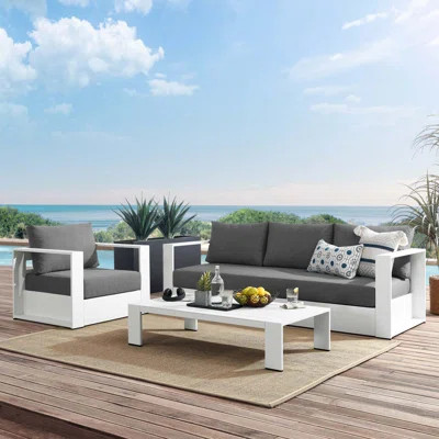 Modway Tahoe Outdoor Patio Powder-Coated Aluminum 3-Piece Set | Wayfair North America
