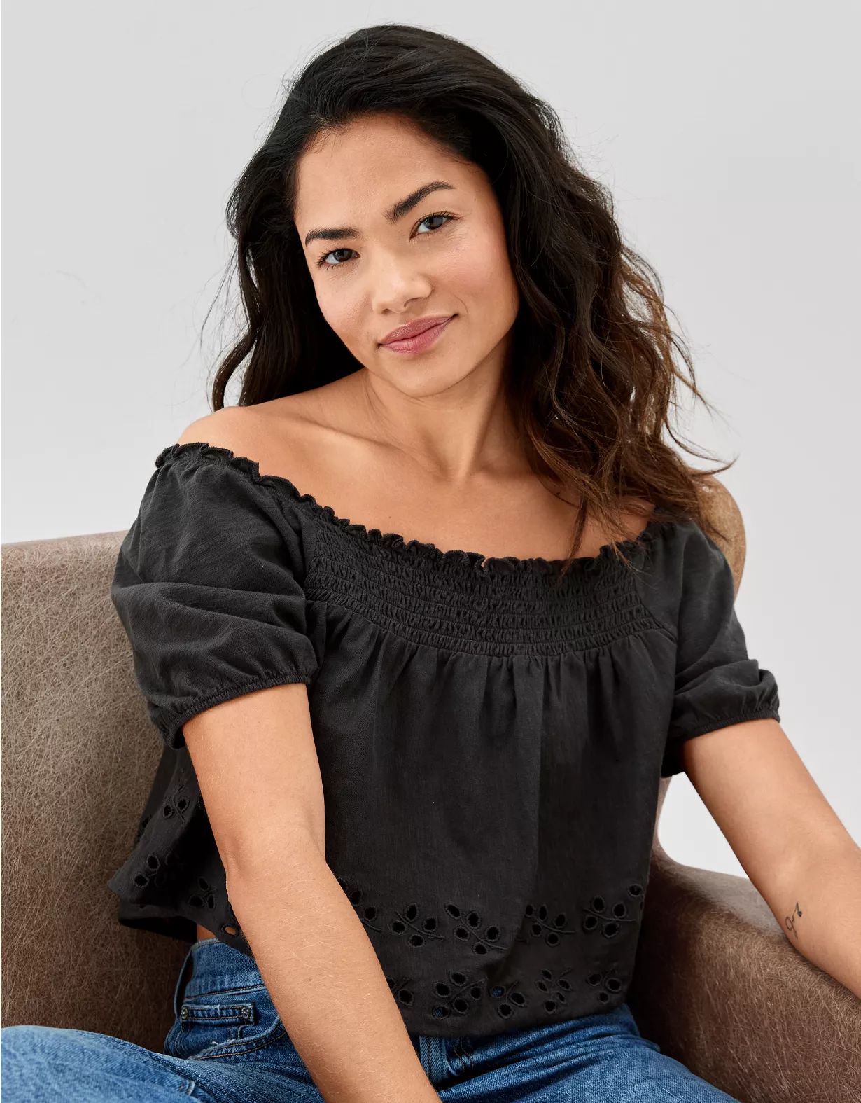 AE Puff-Sleeve Eyelet Tee | American Eagle Outfitters (US & CA)