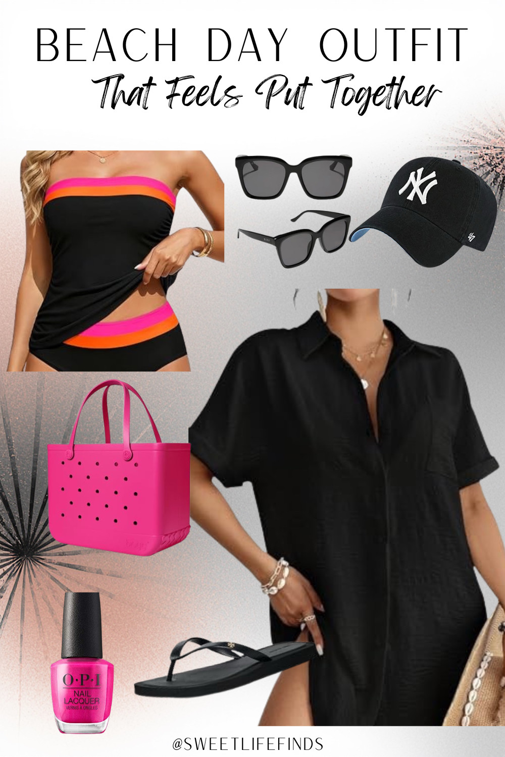 Buy this if you want a beach day outfit that still feels cute and pulled together from the first stop to sunset. I love a look like this for pool days, beach trips, and vacation afternoons when you want an easy coverup outfit with a few fun accessories to make it feel styled. Such a good mix of practical and pretty for summer. #BeachDayOutfit #VacationStyle #LTKFinds #SweetLifeByKourtney 

 #LTKSeasonal #LTKSwim #LTKTravel