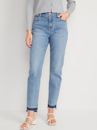Mid-Rise Boyfriend Straight Cut-Off Jeans for Women | Old Navy (US)