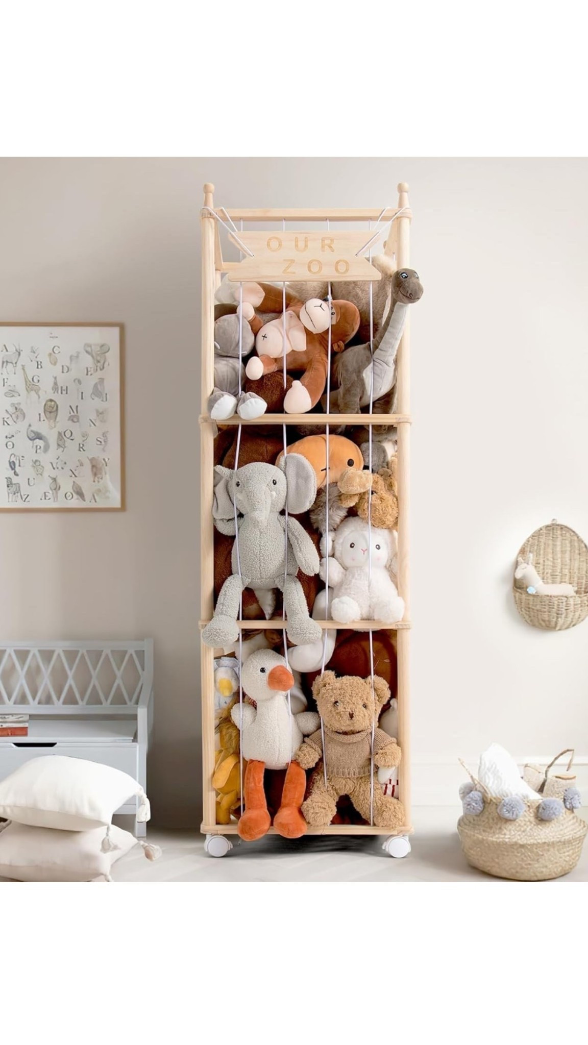 Stuffed animals storage on wheels 
Stuffed animal tower storage 


#LTKHome #LTKKids