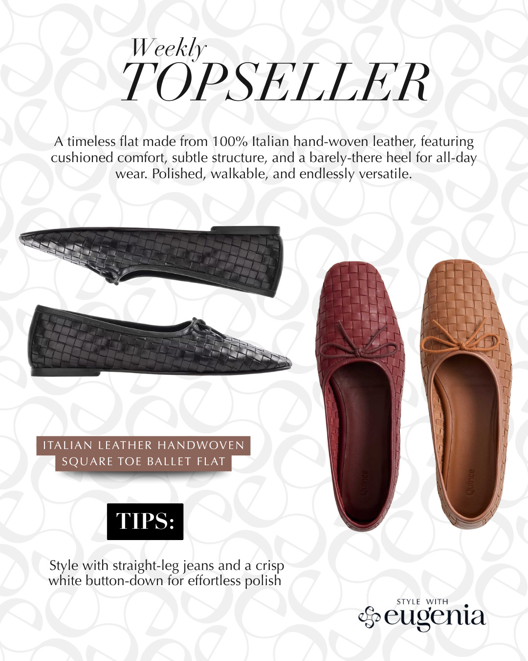 A true wear-everywhere flat. Handwoven Italian leather, cushioned comfort, and a barely-there heel that still looks refined. These are the kind of shoes you build outfits around—timeless, walkable, and endlessly versatile. 

 #LTKGiftGuide #LTKHoliday