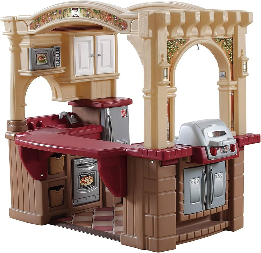 Step2 Grand Walk-In Kitchen & Grill Kids Playset, Indoor/Outdoor Kitchenette, Interactive Play wi... | Amazon (US)