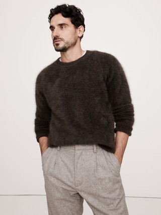 Relaxed Brushed Cashmere Crew-Neck Sweater | Banana Republic (US)