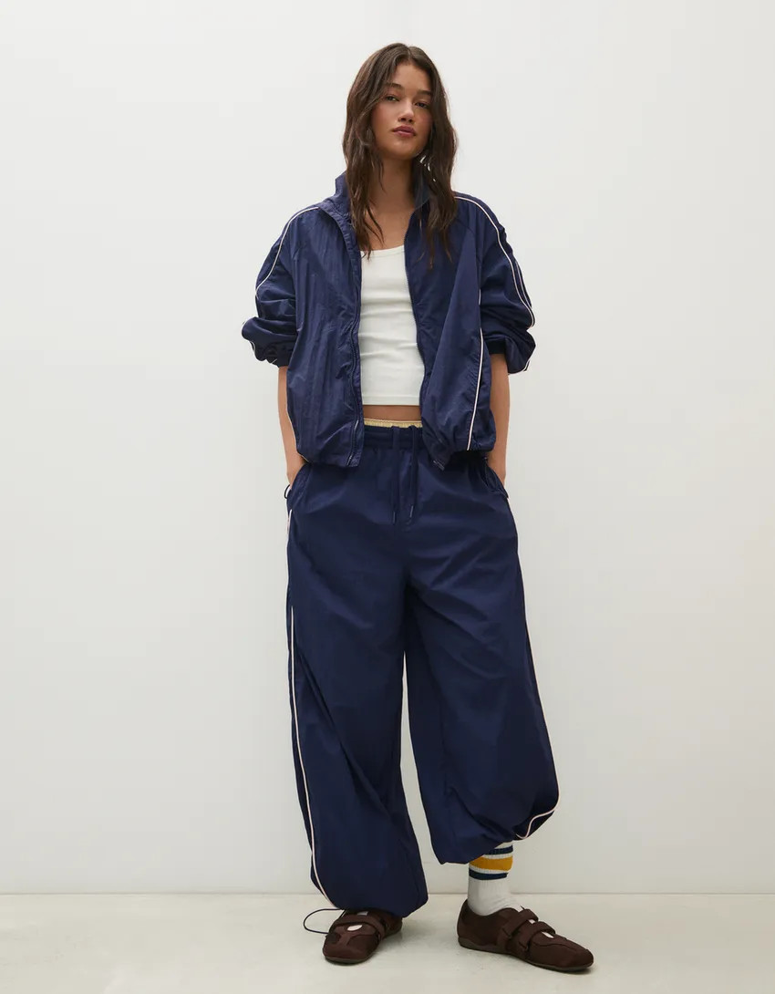 Lightweight contrast jacket | Bershka RewardStyle US