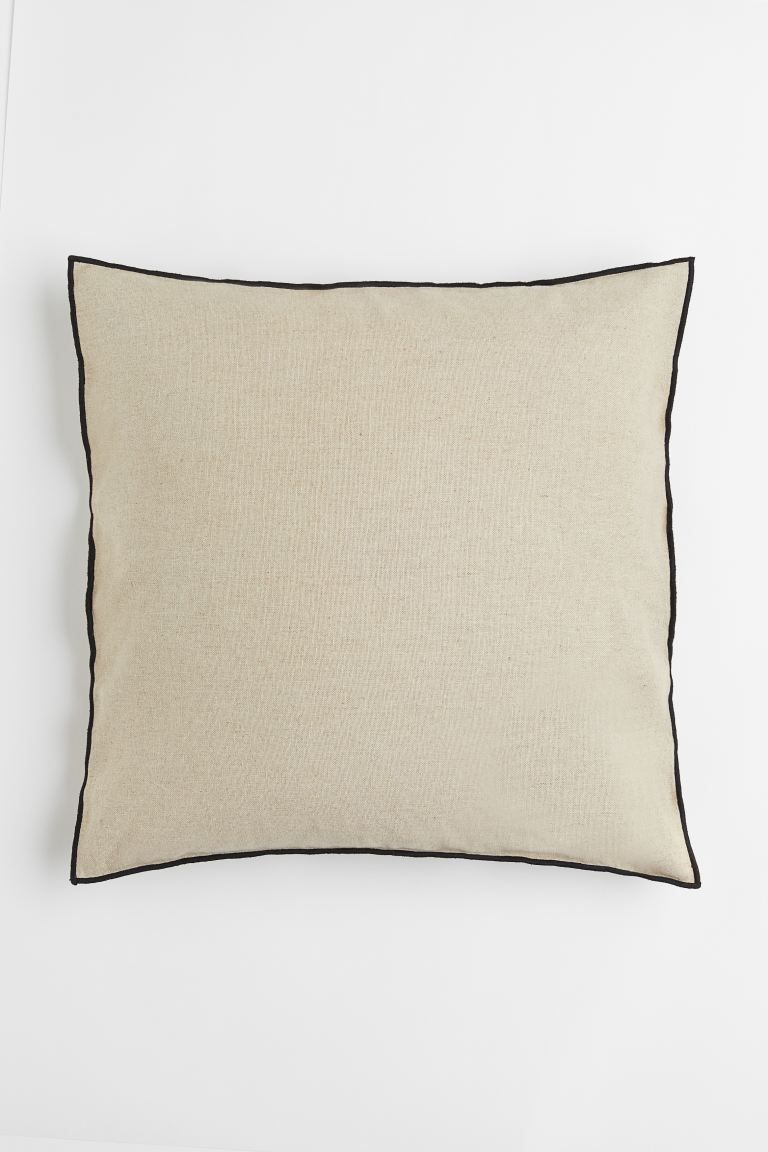 New ArrivalCushion cover in woven linen and cotton blend with contrasting piping. Concealed zippe... | H&M (US)