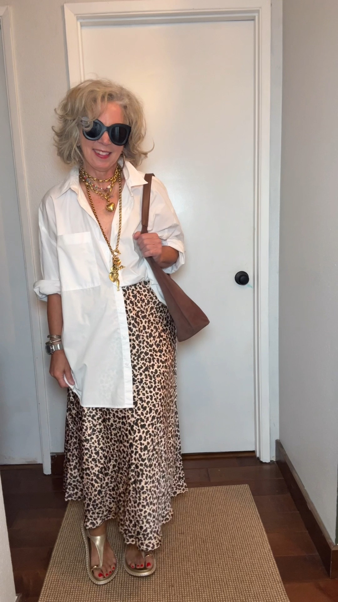Styling a leopard silk skirt.
I’m in a medium