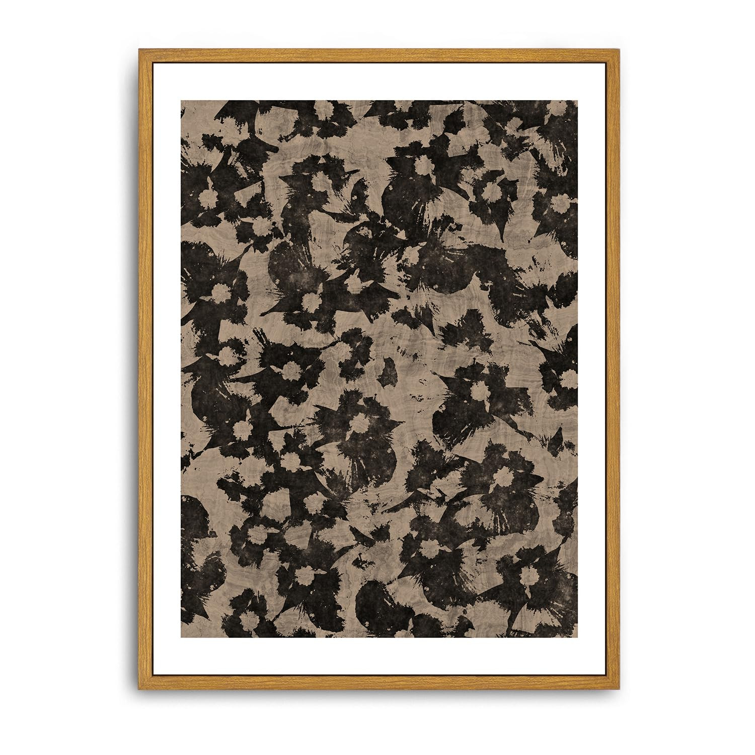 Roslynity Framed Canvas Wall Art Vintage Print Painting Neutral Abstract Floral Pattern Botanical... | Amazon (US)