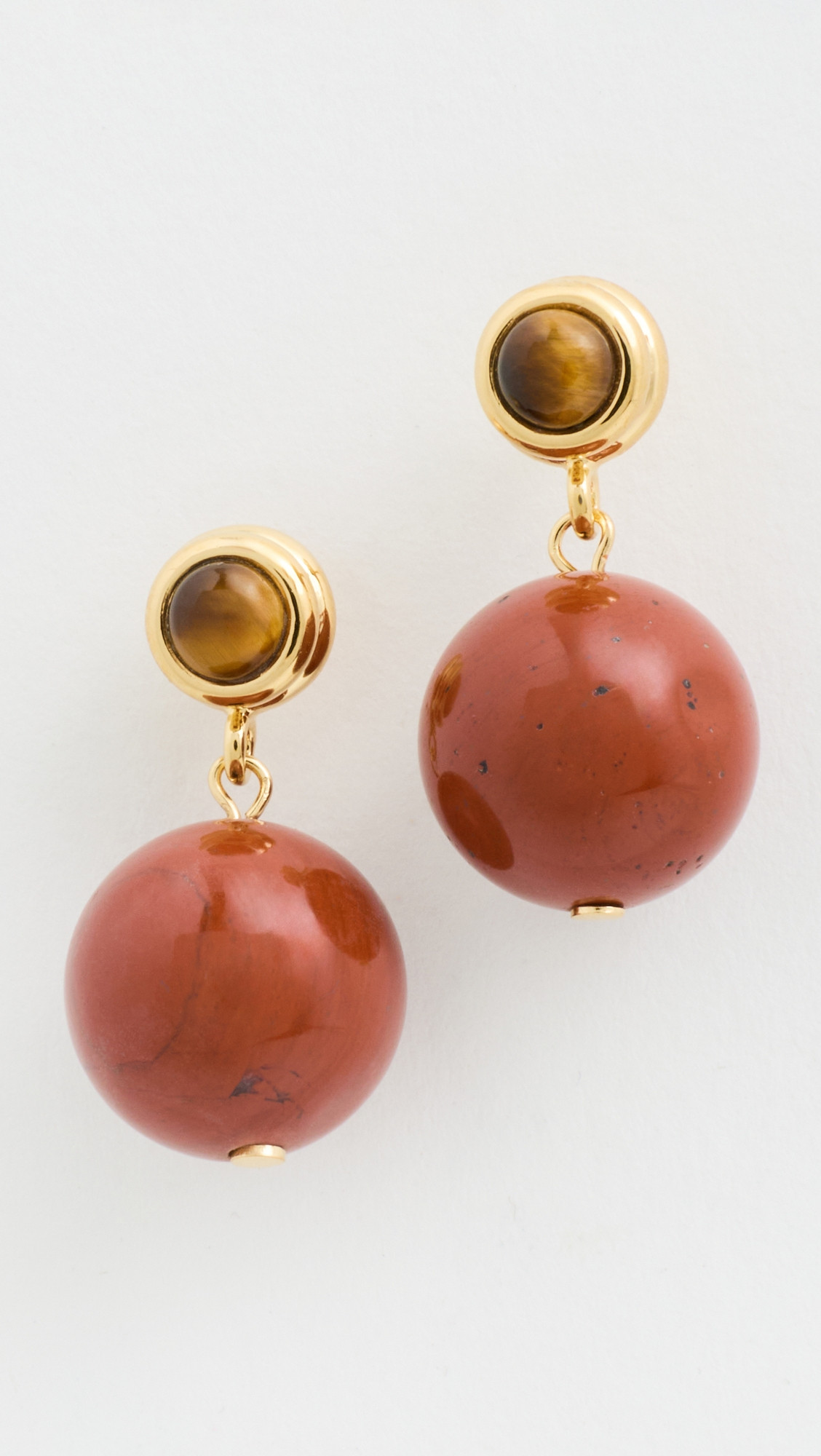 Dévé La Chapelle Earrings Red Jasper & Tiger's Eye One Size | Shopbop