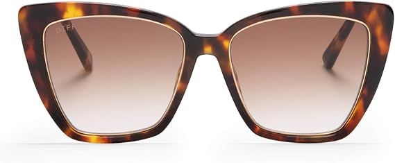 DIFF Eyewear - Becky IV - Designer Cat Eye Sunglasses for Women - 100% UVA/UVB, Tortoise Frames | Amazon (US)
