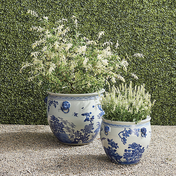 Blue Ming Handpainted Ceramic Planters | Frontgate | Frontgate