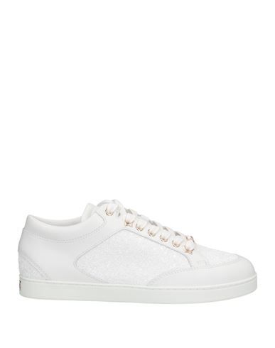 Jimmy Choo Woman Sneakers White Size 11.5 Textile fibers, Soft Leather | YOOX (US)