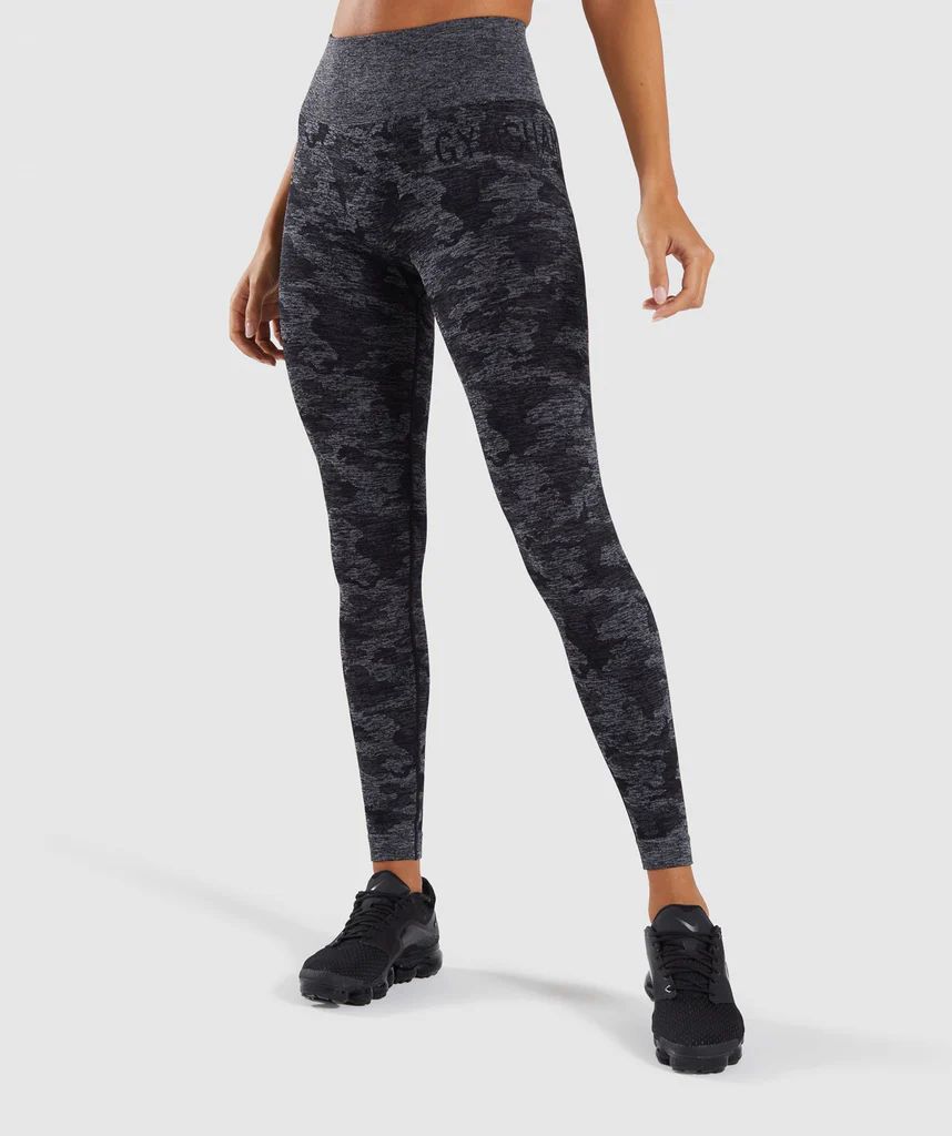 Gymshark Camo Seamless Leggings - Black | Gymshark