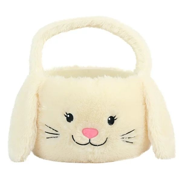 Way To Celebrate Plush Jumbo Bunny Easter Basket-Off White | Walmart (US)