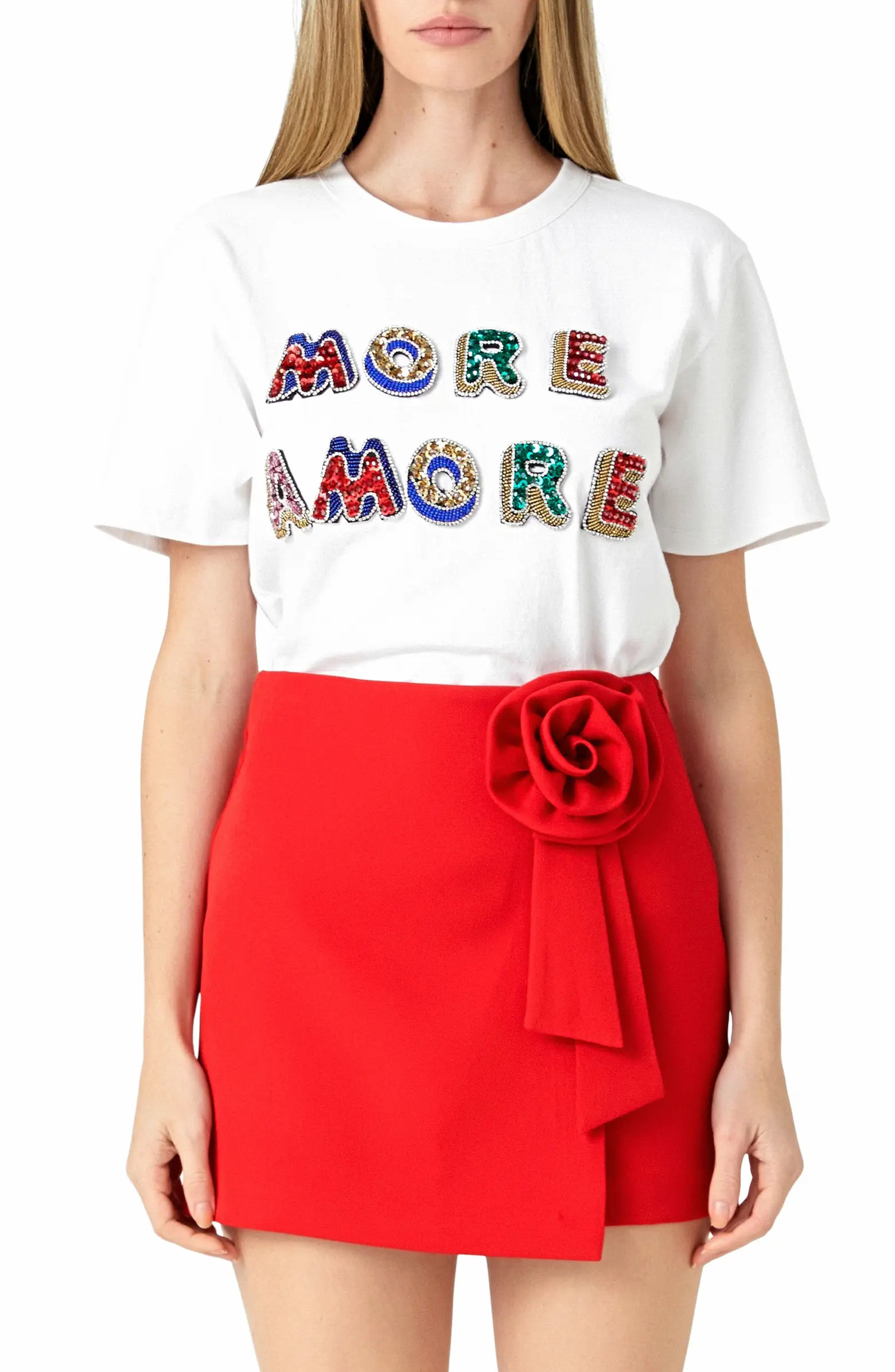 More Amore Embellished Cotton Graphic Sweatshirt | Nordstrom