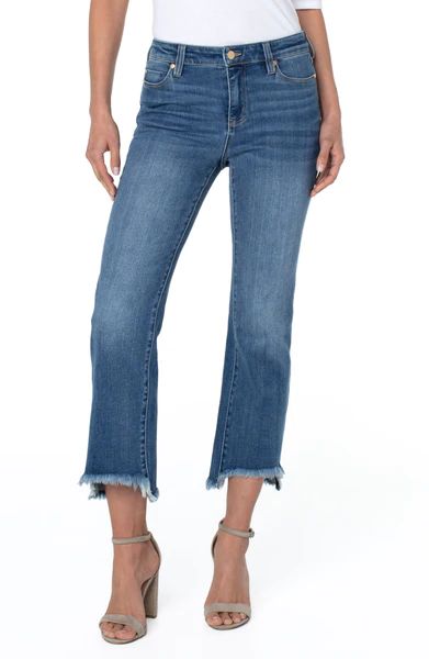 HANNAH CROP FLARE WITH CURVED FRAY HEM | Liverpool Jeans