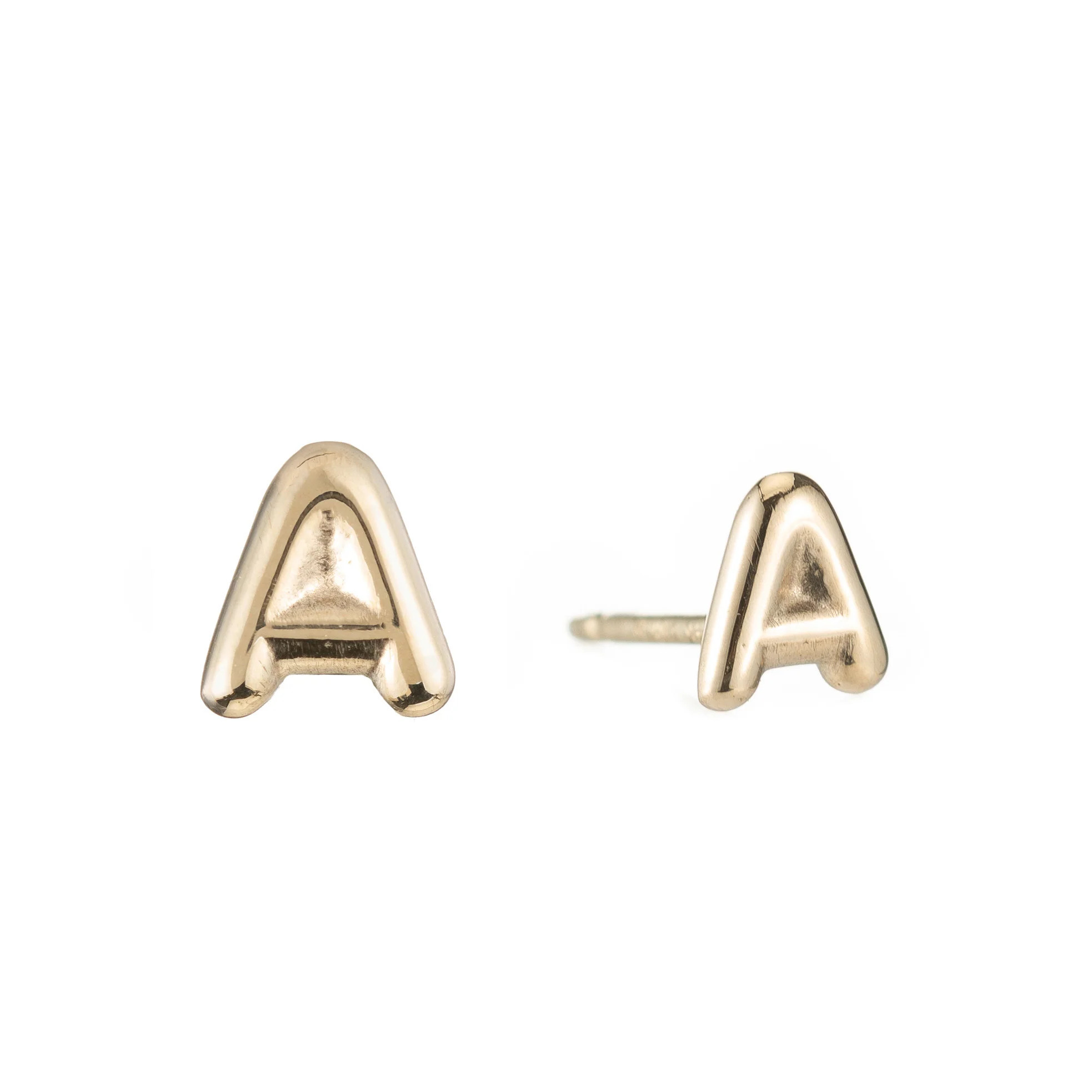 Mini Helium Initial Studs | Ariel Gordon Jewelry