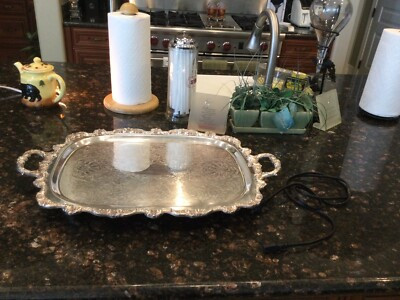 EPCA Old English SilverPlate Tray by Poole #5050.  Heated/Handled/Footed | eBay | eBay US