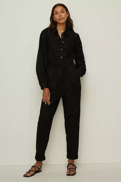 Premium Broderie Jumpsuit | Debenhams UK