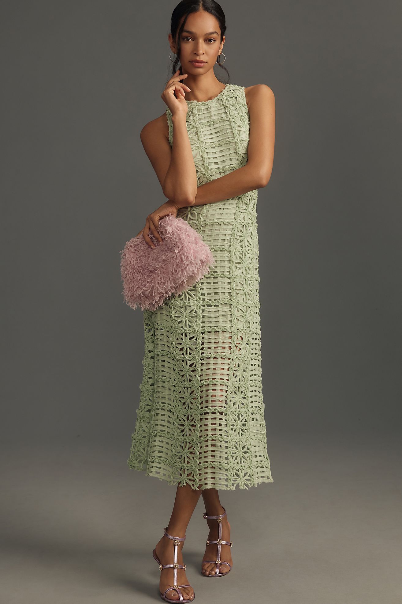 Endless Rose Sleeveless Textured Midi Dress | Anthropologie (US)