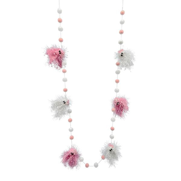 Pink & White Fabric Ghost Garland, 72" | At Home