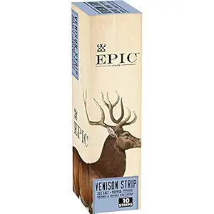 EPIC Snack Strips, Venison Beef Sea Salt Pepper, Keto and Paleo Friendly, 0.8 oz, 10 ct | Amazon (US)