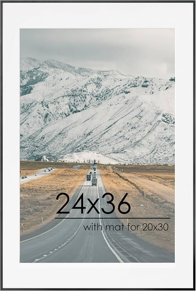 24x36 Metal Picture Frame For Wall With Mat For 20x30, 24''x36'' Aluminum Photo Frames With Tempe... | Amazon (US)