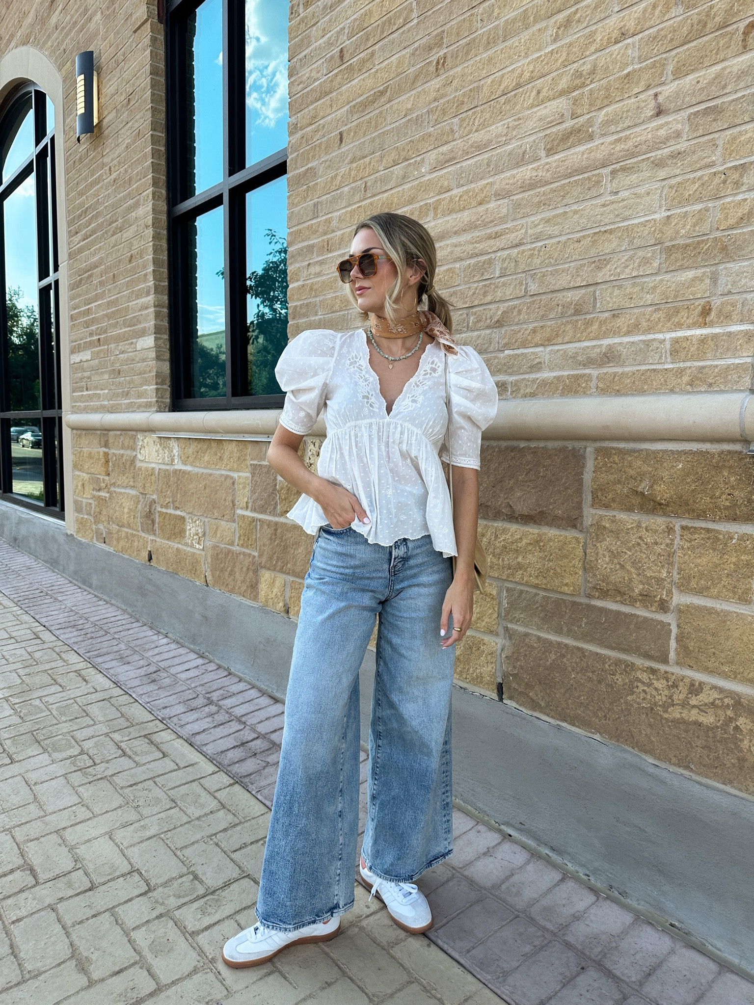 Wide leg denim, adidas sambas, 70s style, fall style

#LTKstyletip #LTKfindsunder100 #LTKshoecrush