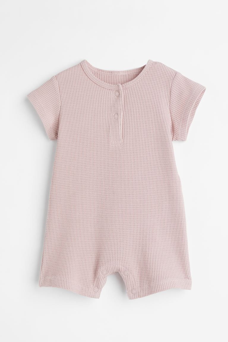 Short-sleeved bodysuit in soft cotton jersey with snap fasteners at top and at gusset. | H&M (US + CA)