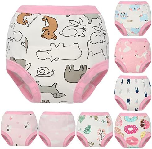 Yufanlili 8 Pack Baby Potty Training Underwear,Cotton Toddler Absorbent Toilet Training Pants,Tod... | Amazon (US)