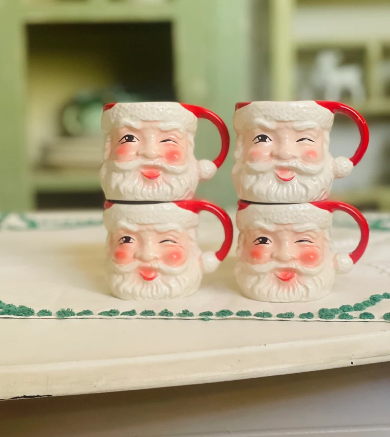1950s Winking Santa Mug / Vintage Santa Mug By Enesco made in Japan | Etsy (US)