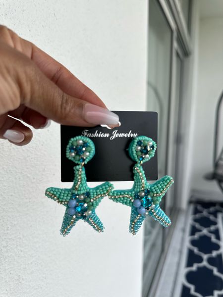 Blue earrings, earrings, starfish earrings, jewelry, 

#LTKBeauty #LTKStyleTip