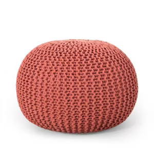 Nahunta Modern Knitted Cotton Round Pouf - Christopher Knight Home | Target