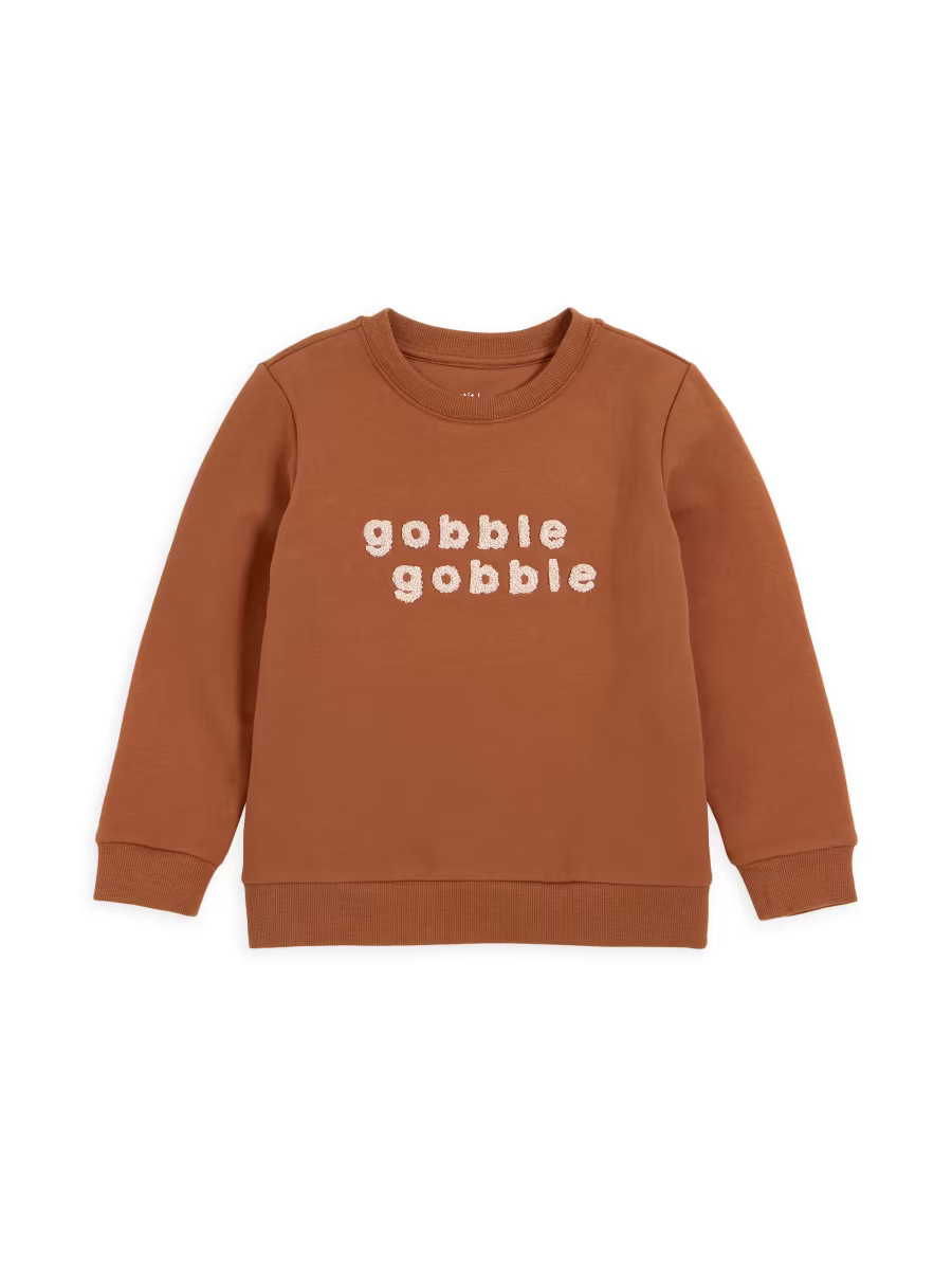 Firsts by Petit Lem Baby's, Little Girl's &amp; Girl's Gobble Gobble Crewneck Sweatshirt | Saks Fifth Avenue