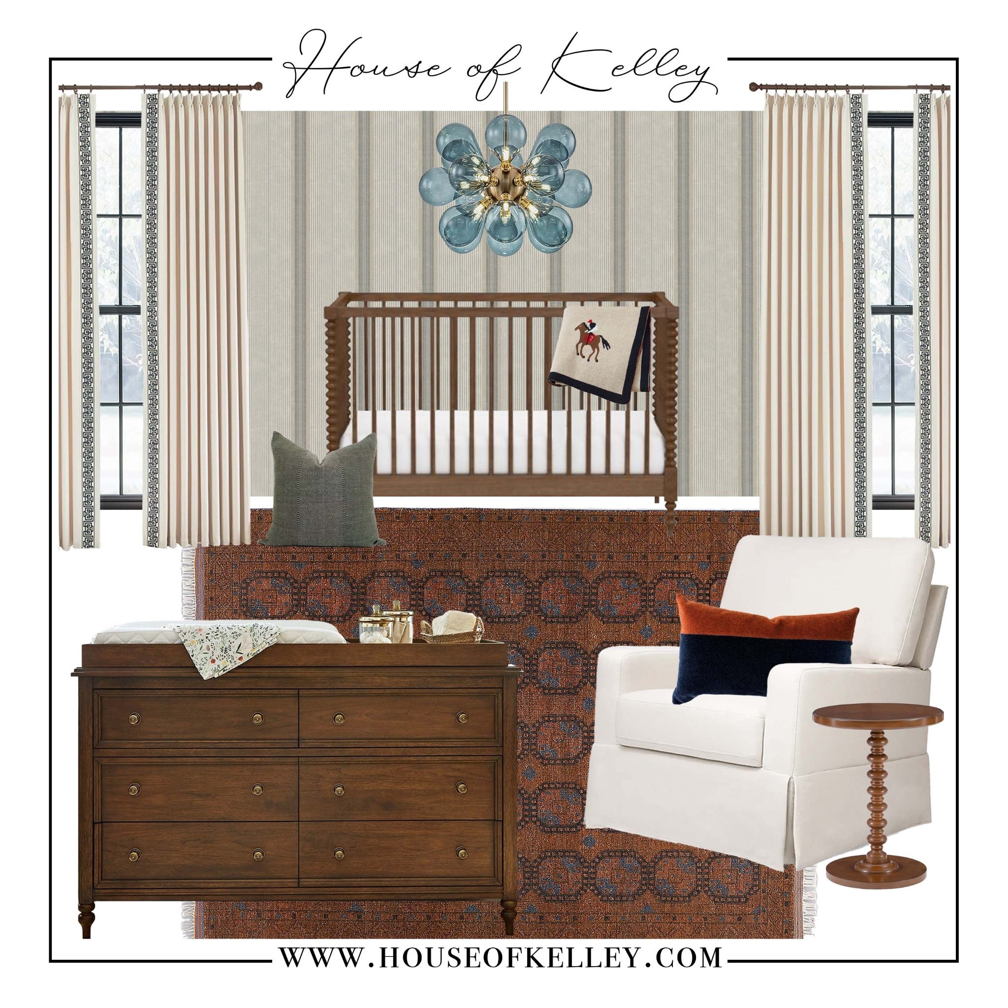 Boy nursery, baby nursery, horse nursery, boy baby room, blue nursery, orange nursery, blue rug, baby boy rug, nursery area rug, boy rug, nursery rocking chair, wood furniture, kids furniture, nursery furniture, navy pillow, beige recliner, nursery glider, nursery ottoman, boy nurseries, nursery inspo, nursery mood board, baby furniture, baby crib, wooden crib, baby dresser, changing table, brown furniture, wooden baby furniture, wood crib, pottery barn crib, pottery barn furniture, pbkids, wood dresser, decoration throw pillow, nursery lighting, blue chandelier, Etsy pillows, neutral throw pillows, pottery barn kids, boy room, boy pillows, Etsy throw pillows, wooden side table, small side table.

#LTKFamily #LTKBaby #LTKHome