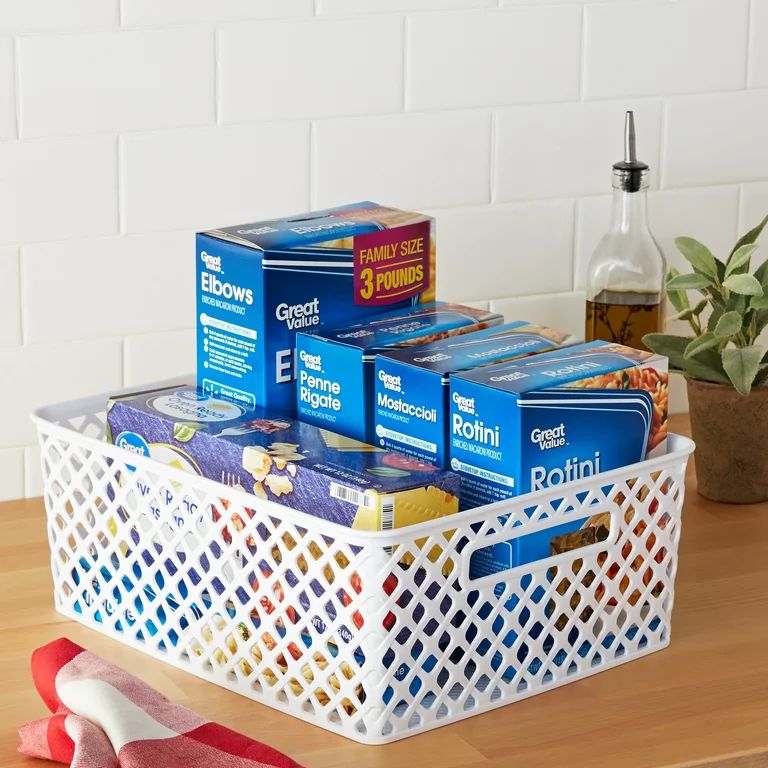 Mainstays Decorative Storage Basket, 14" x 11" | Walmart (US)