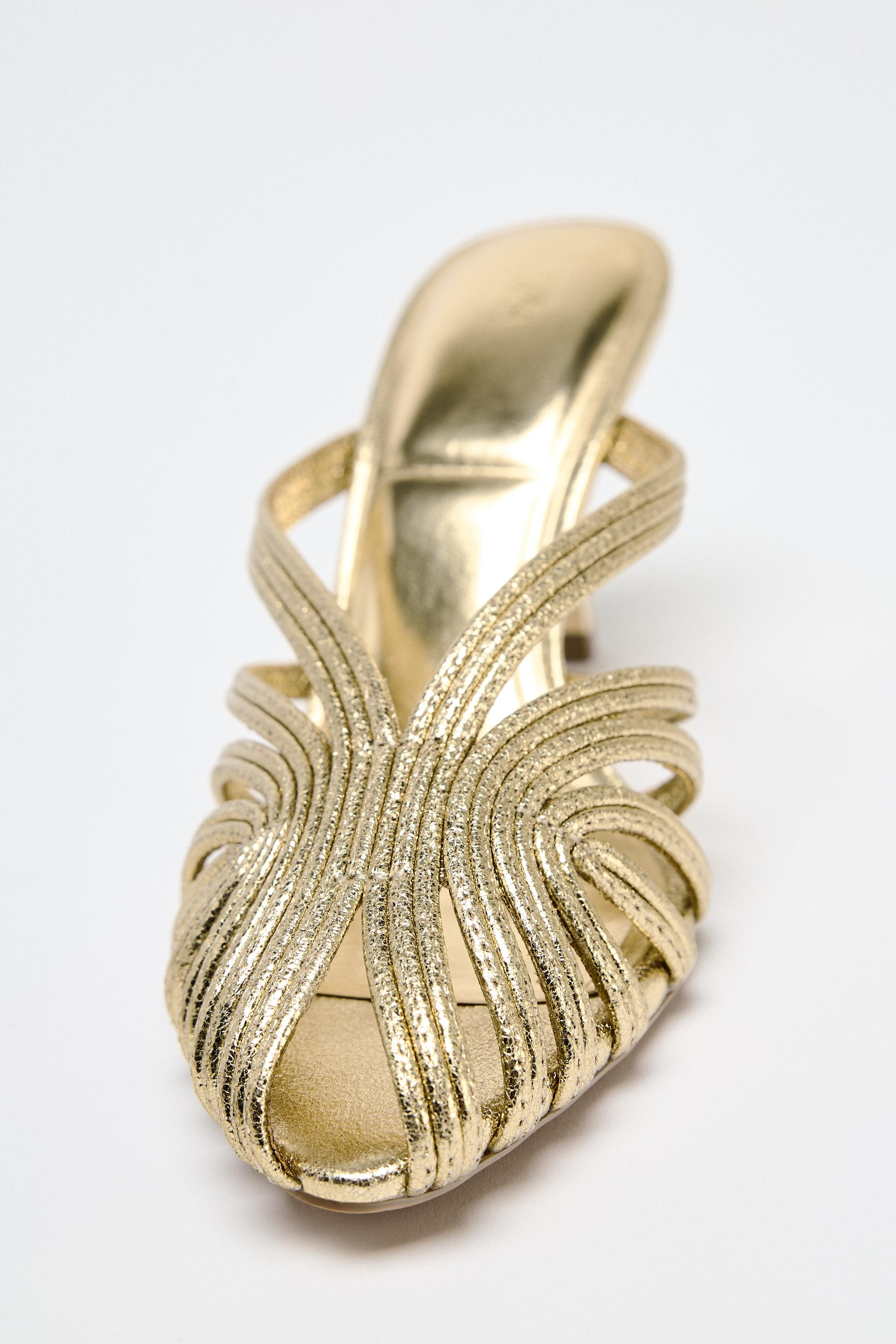 METALLIC HIGH HEEL SANDALS | Zara US