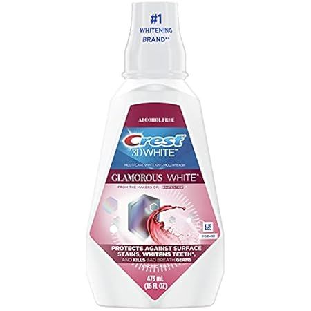 Crest 3D White Glamorous White Alcohol Free Multi-Care Whitening Mouthwash, Arctic Mint, 32 fl oz (9 | Amazon (US)