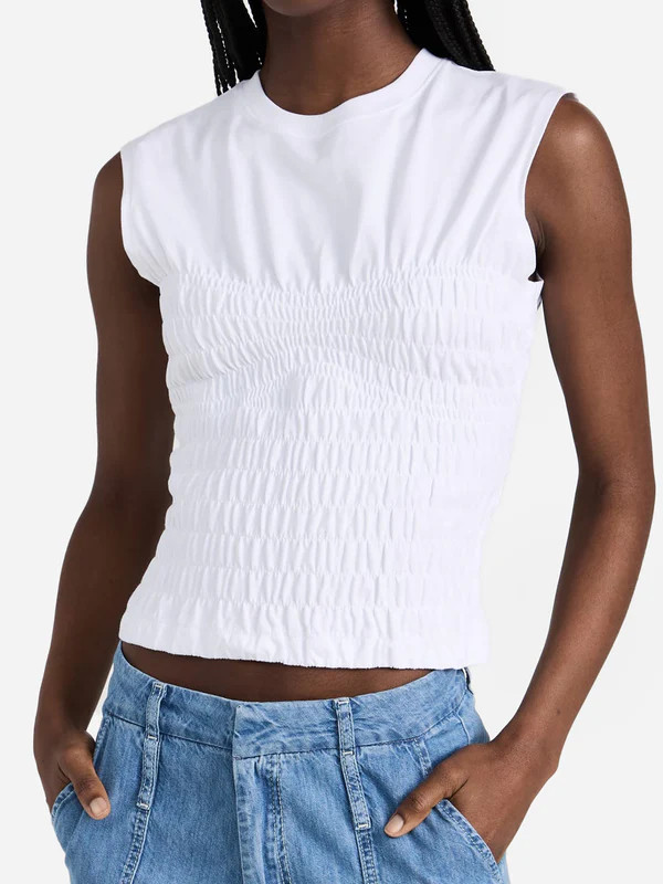 Frame Women's Smocked Corset Muscle Top | Saint Bernard