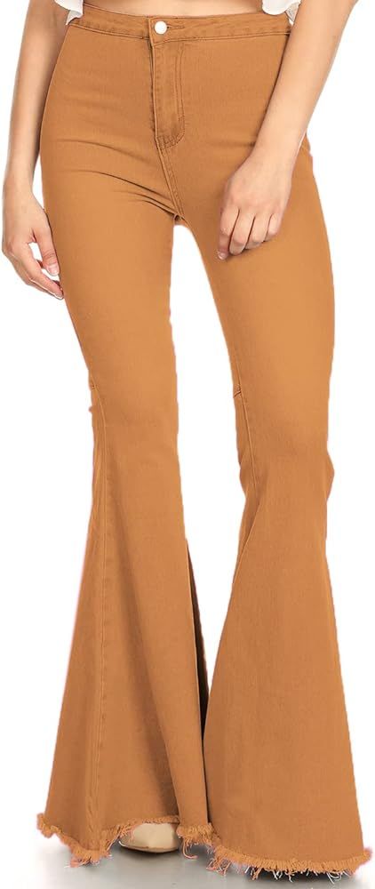 Anna-Kaci Women's Classic Retro High Waist Long Denim Bell Bottom Jeans | Amazon (US)